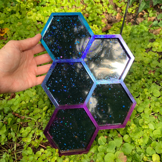 Colorshift and Glitter Honeycomb Organizer Tray