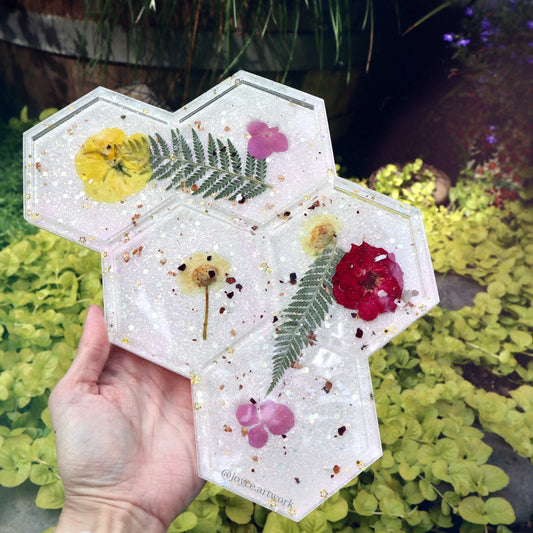Floral Honeycomb Organizer Tray
