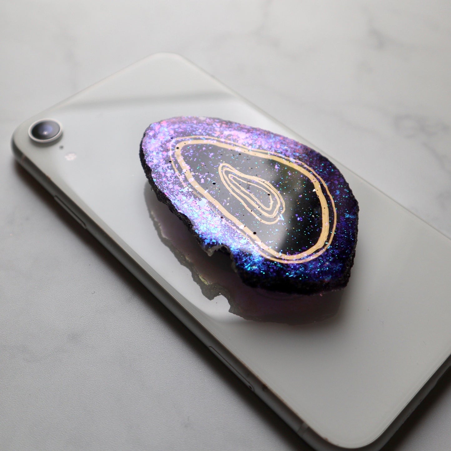 Purple/Blue Opal & Gold Phone Grip