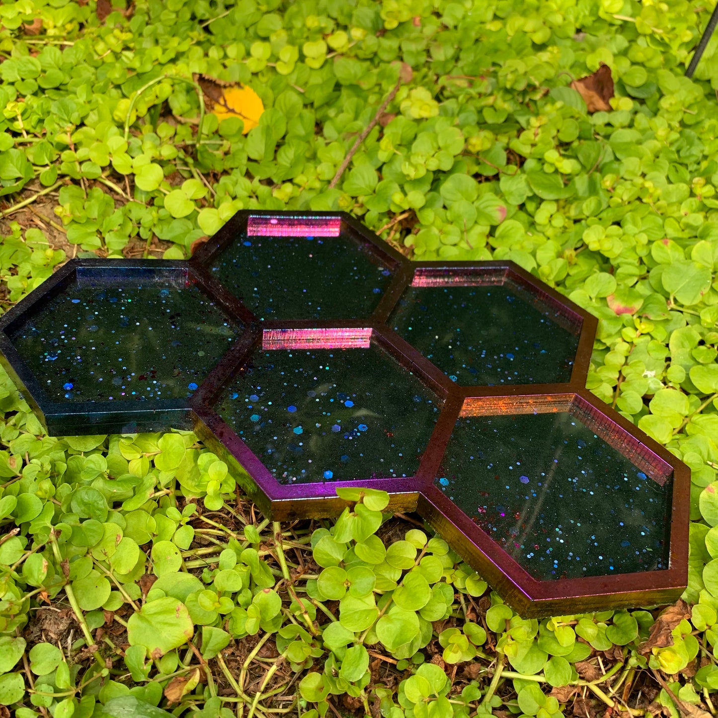 Colorshift and Glitter Honeycomb Organizer Tray